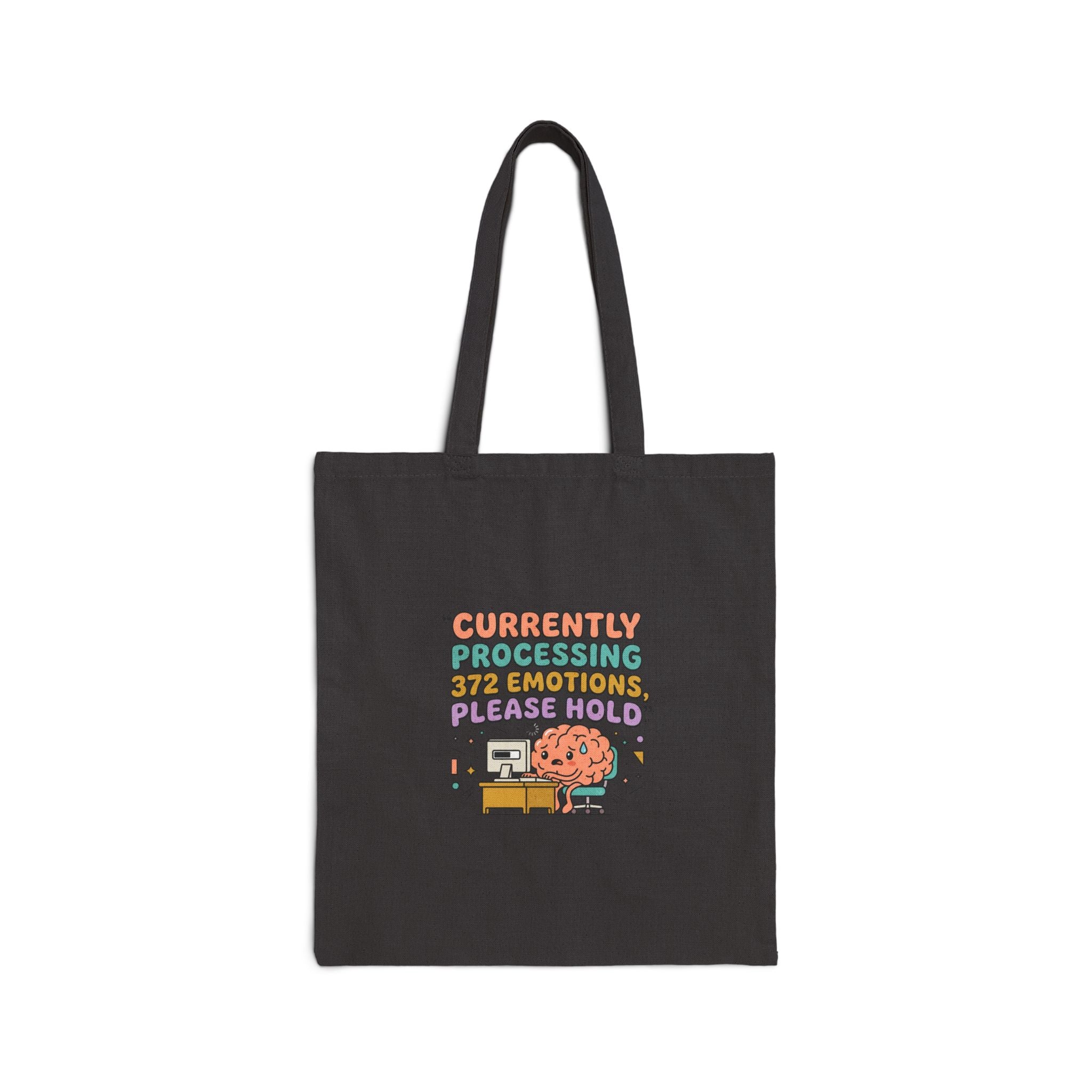 Currently Processing Emotions Tote | mental health humor, retro wavy text