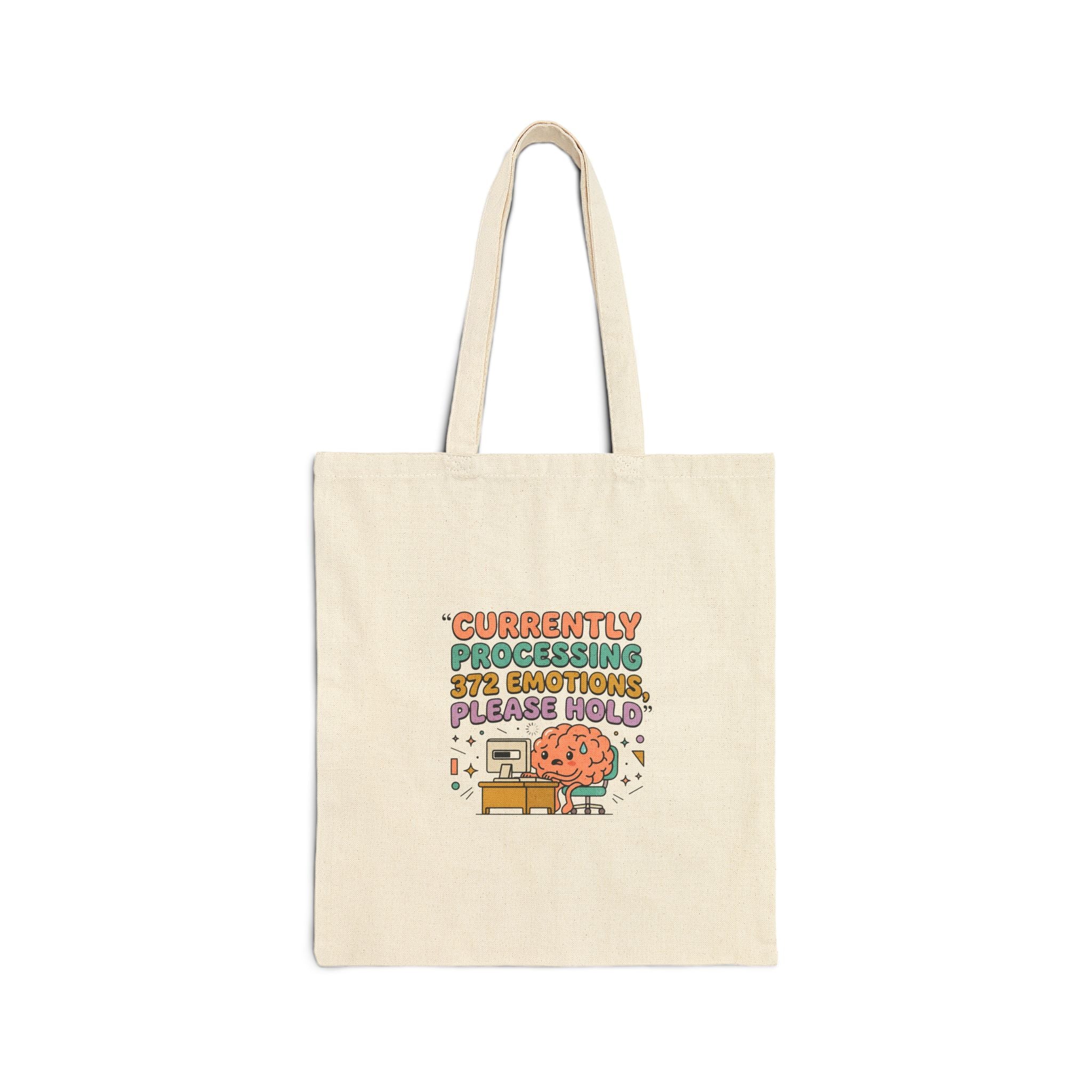 Currently Processing Emotions Tote | mental health humor, retro wavy text